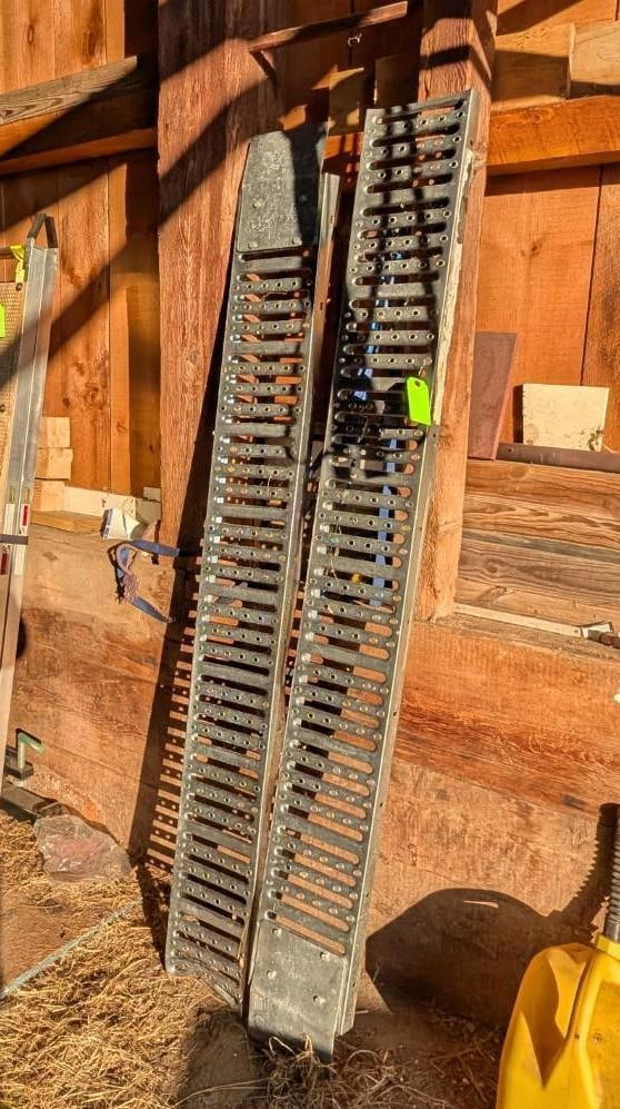 Pair of Galvanized Metal Ramps - 3