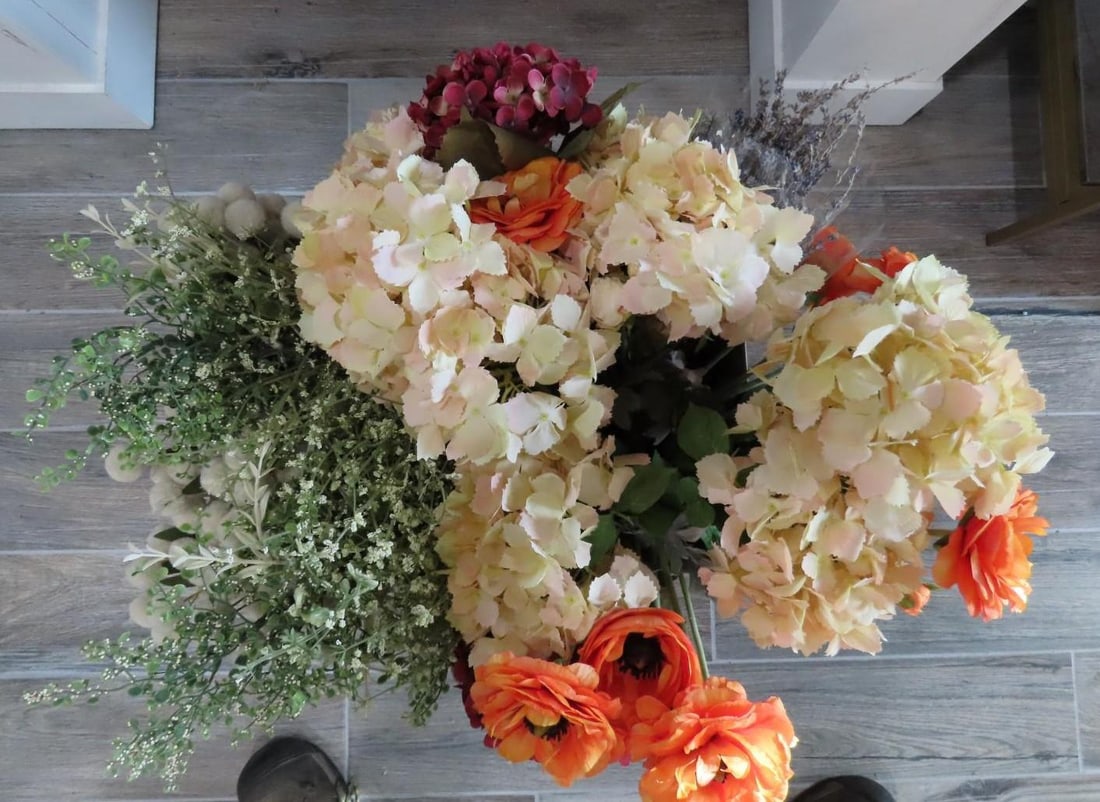 Box of Faux Floral Arrangements - 2