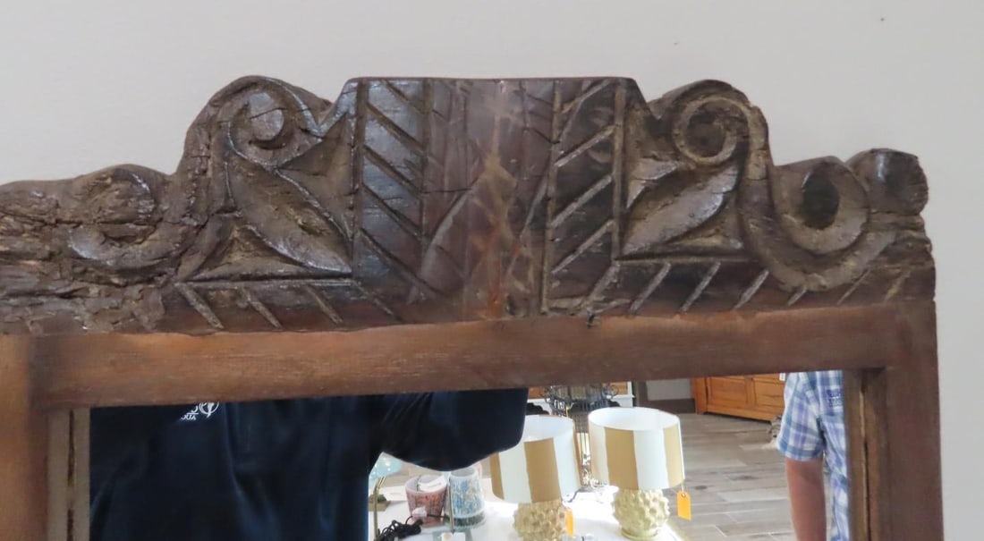 Creative Co-op Carved Wood Frame Mirror - 2