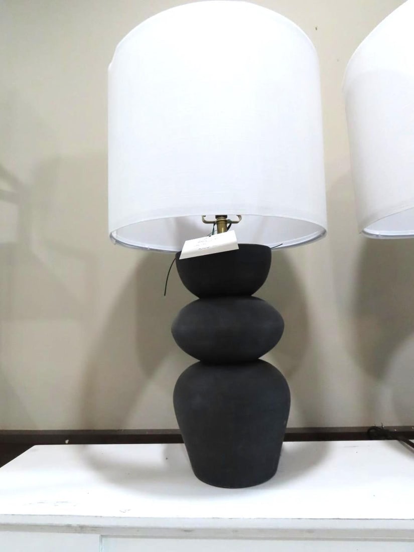 (2) Jasper Black Lamps w/ Shades - 2