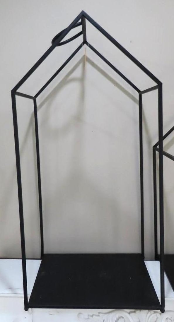 (2) House Shaped Metal Frame Log Holders - 2