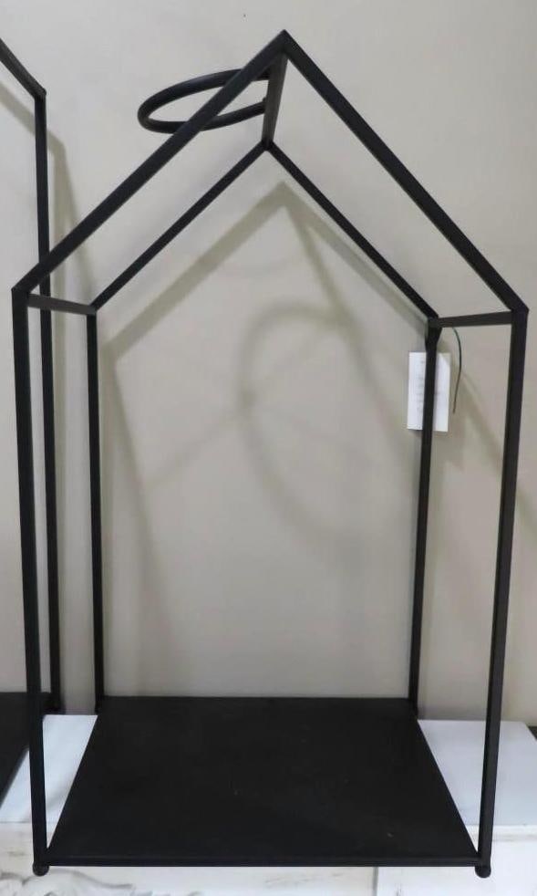 (2) House Shaped Metal Frame Log Holders - 3