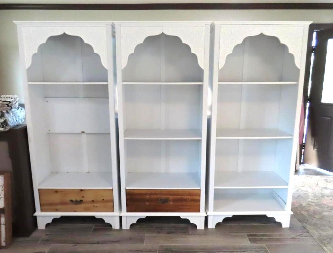 (3) Shelf Units: 31.5" x 15.75" x 72.75"