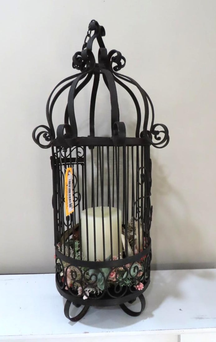 Iron Birdcage Style Candle Lamp (1 of 3)