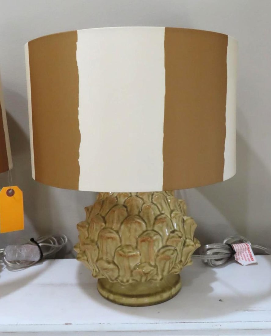 (2) Artichoke Form Table Lamps w/ Shades - 3