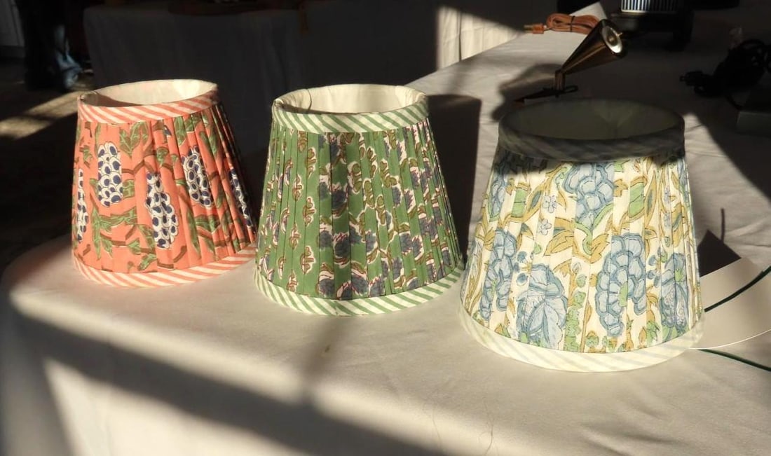 (3) Mini Floral Lamp Shades - 2