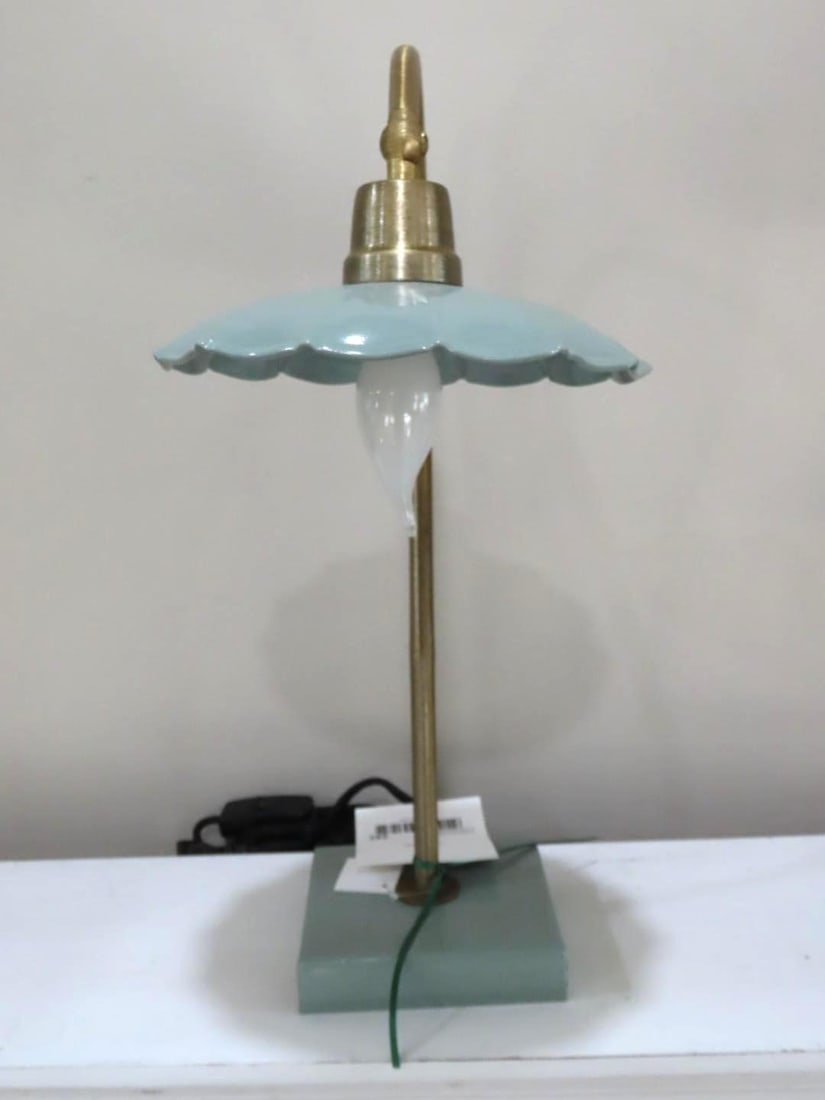 (2) Gooseneck Lamps w/ Enameled Shades - 2