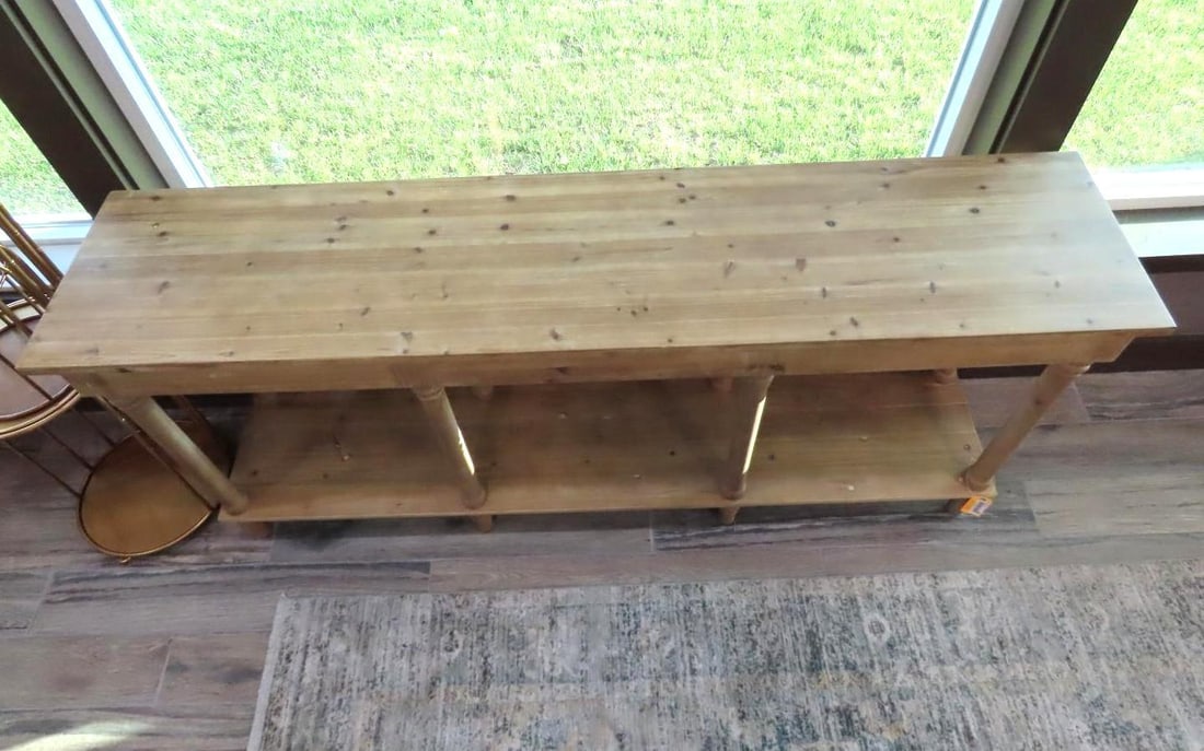 Distressed Pine Console Table - 2