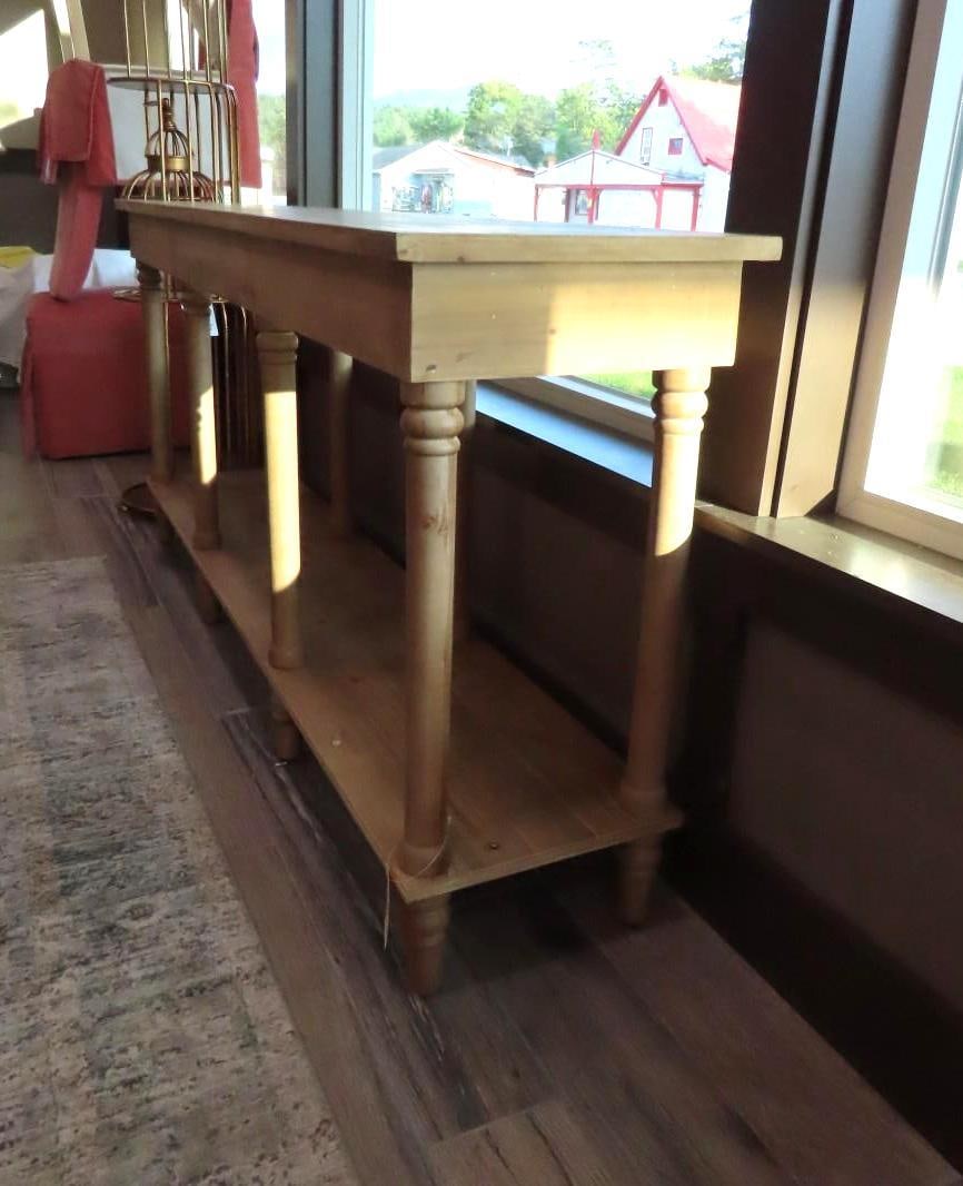 Distressed Pine Console Table - 3