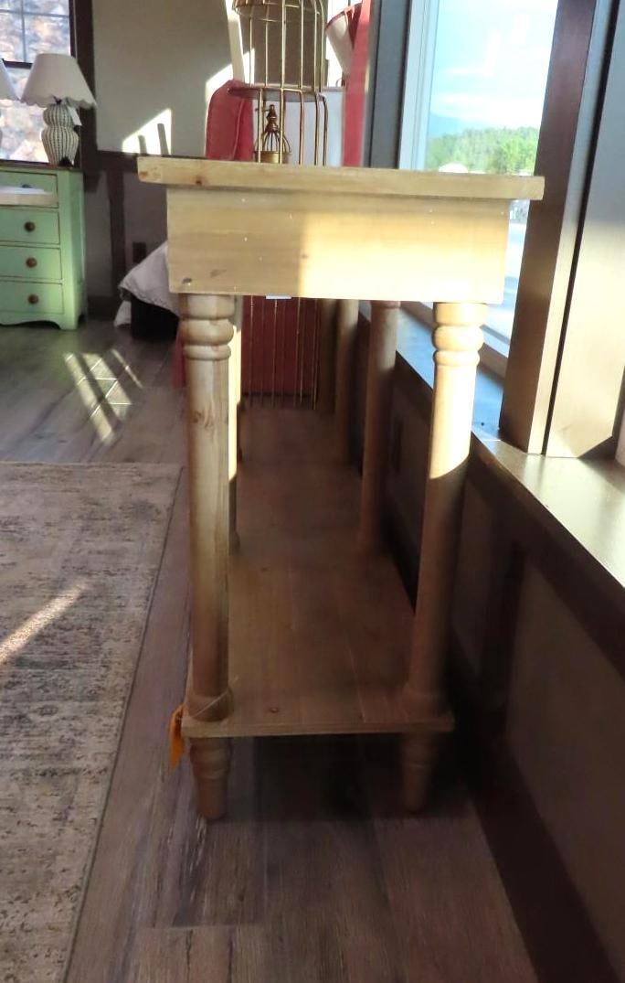 Distressed Pine Console Table - 4