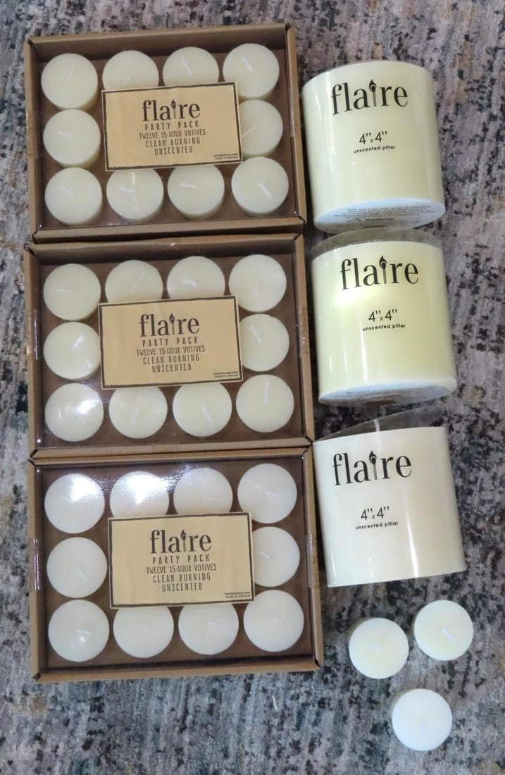 (42) Flaire Candles: pillars & votives