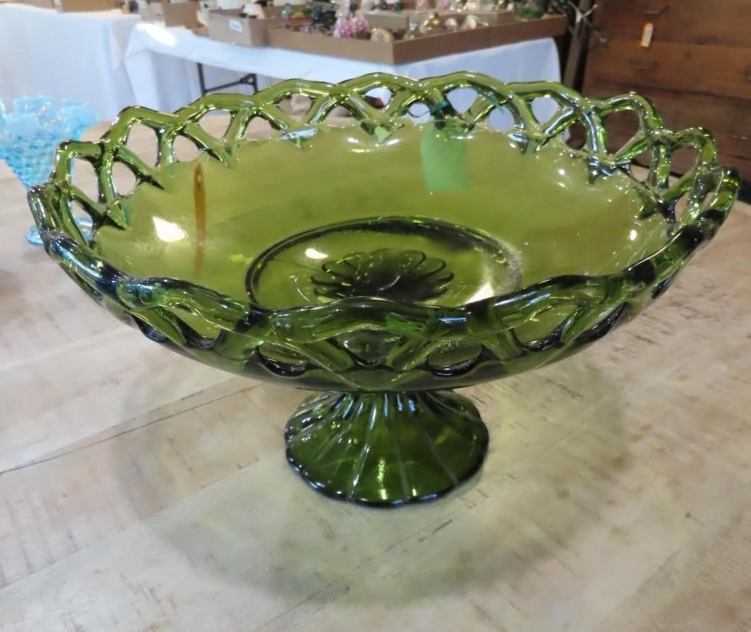 (5) Vintage Colored Glass Compotes & Vases - 6
