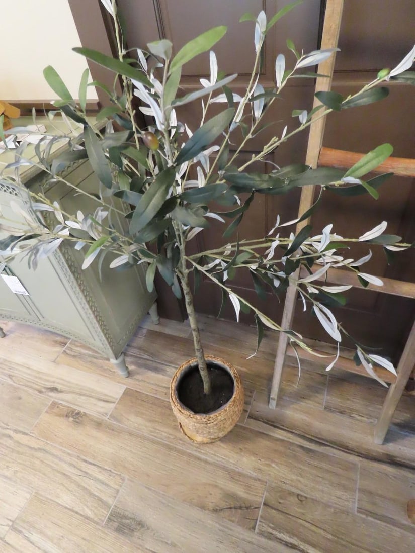 Decorative Wood Ladder & Faux Plant - 3