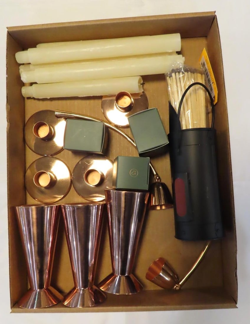 (18) Candlesticks, Candles, & Accessories: (18) Candlesticks, Candles, & Accessories