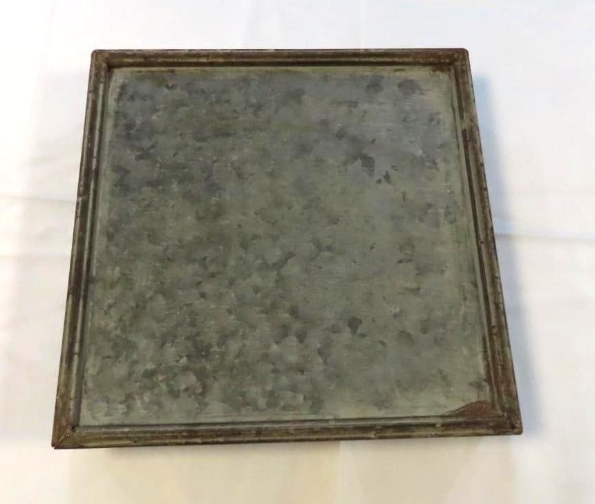 Painted Decorative Wood Bowl & Galvanized Metal Stand - 3