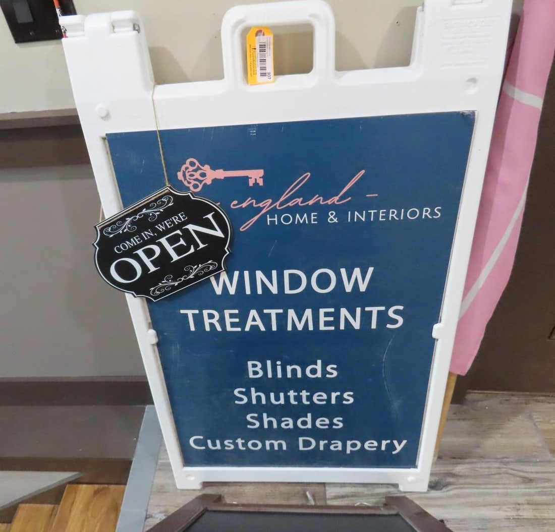 (2) Breadboard Signs, Open Flag & Lighted Open Sign - 3