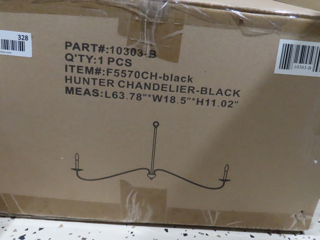 Forty West Black Hunter Chandelier: p/n 10303-B