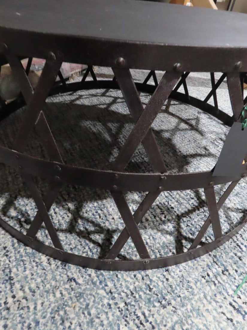 Iron & Wood Elephant Stand Table - 3