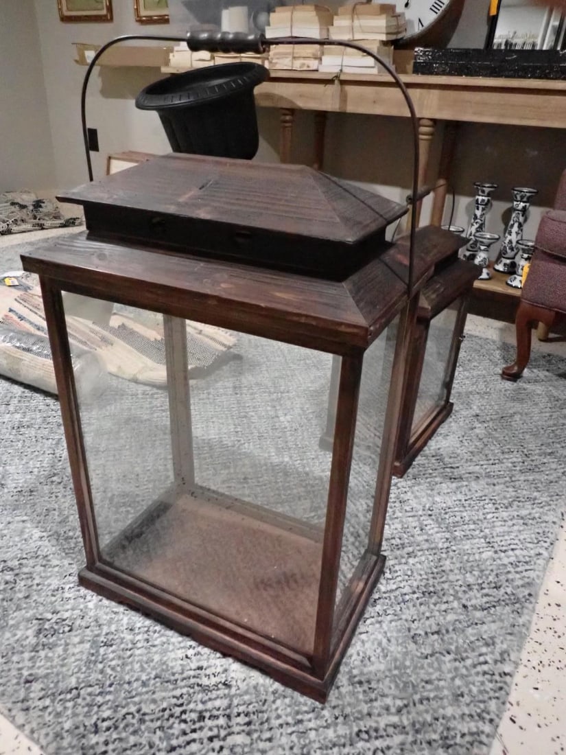(2) Wood Display Lanterns - 3