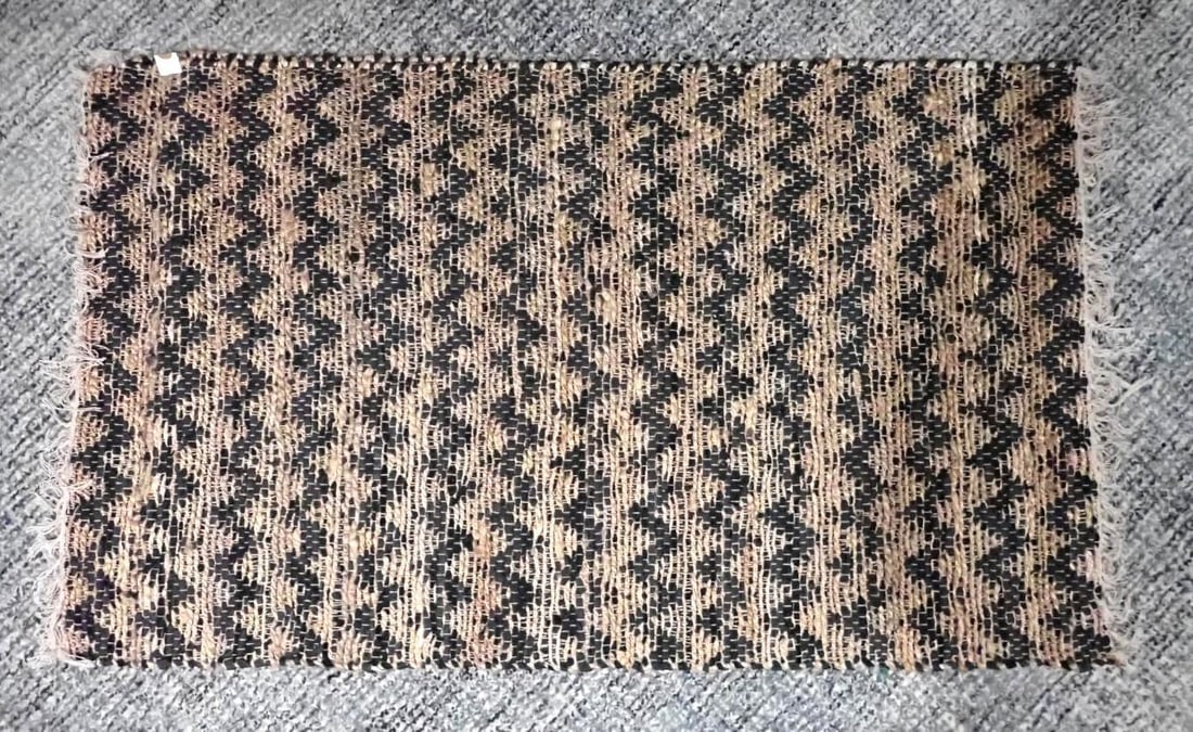 Pair of Cotton & Leather Rugs: 3' x 5'