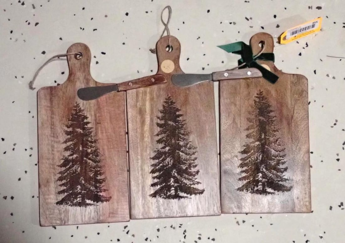(3) Engraved Cheese Boards & (2) Knives (1 of 2)