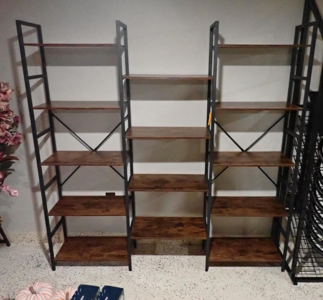 Multi-Tier Metal Frame Shelf Unit: 69.5" x 12" x 69.25"