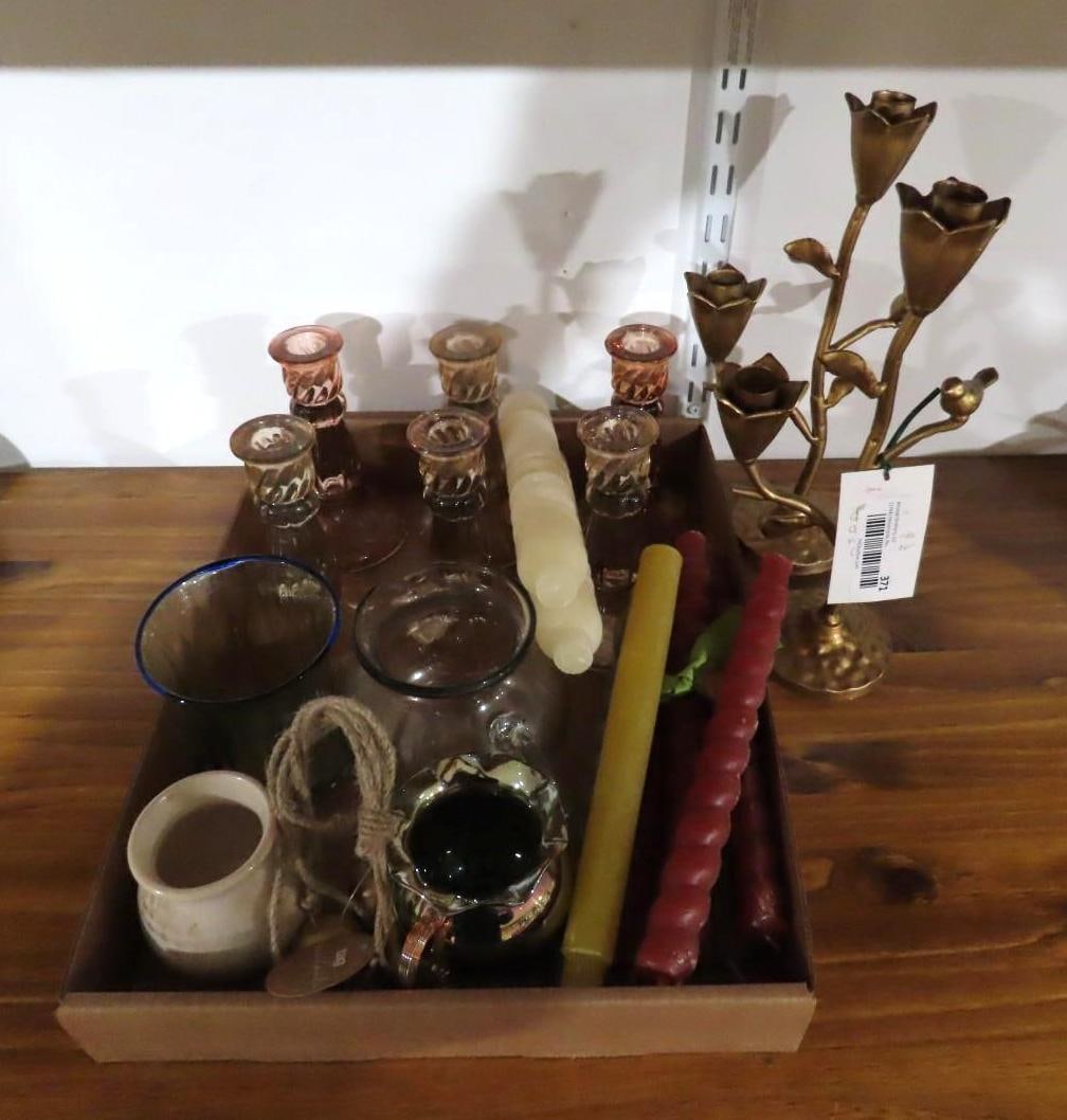 (20) Pieces Candles, Candlesticks, & Decor (1 of 3)