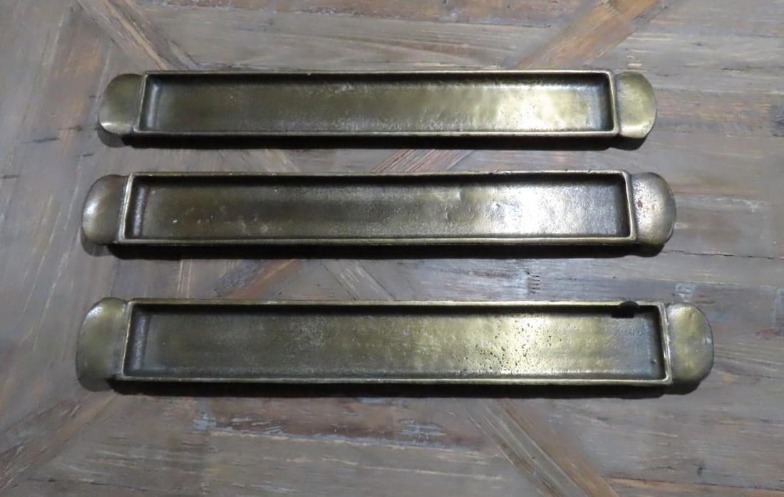 (3) Brass Finish Trays: 3" x 21.75"
