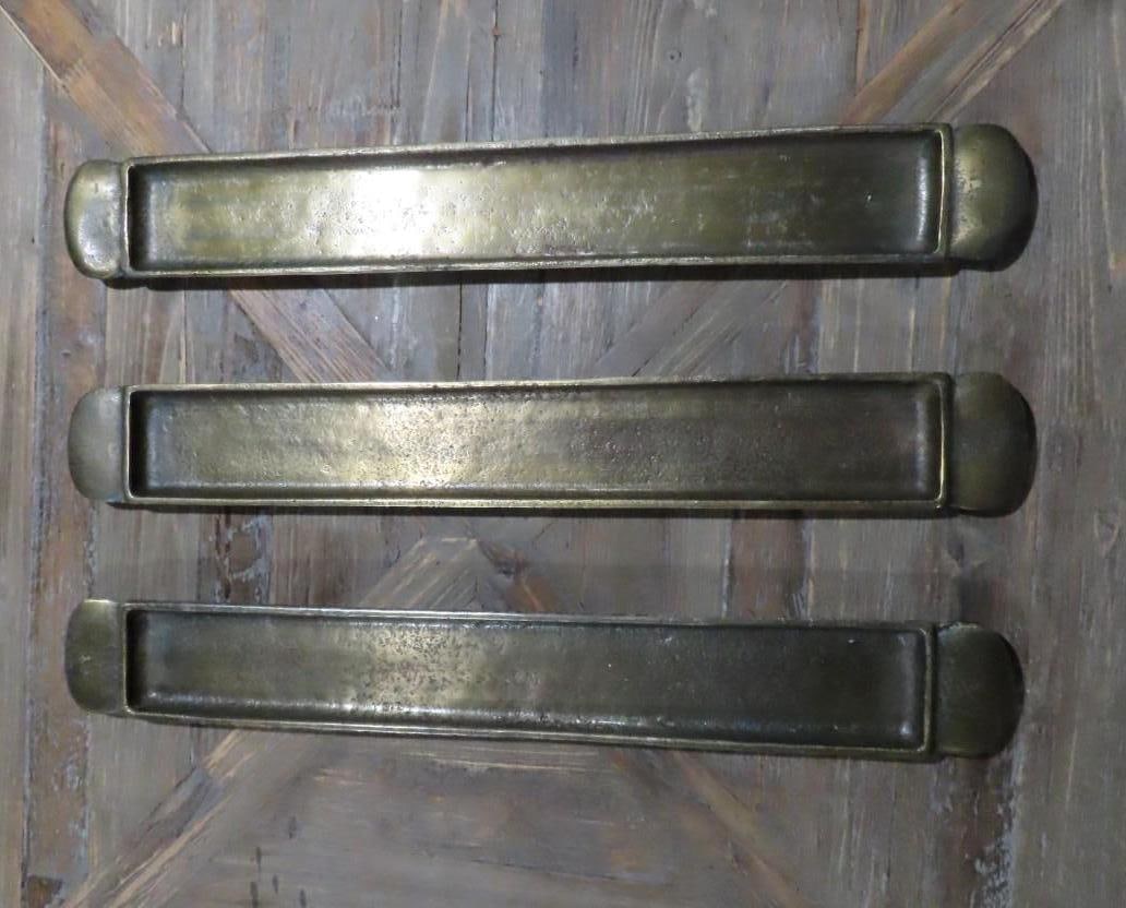 (3) Brass Finish Trays: 3" x 21.75"