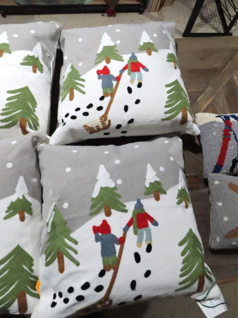 (6) Embroidery Throw Pillows - 2