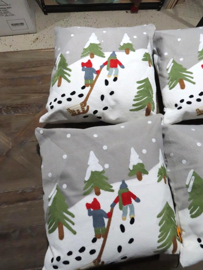 (6) Embroidery Throw Pillows - 3