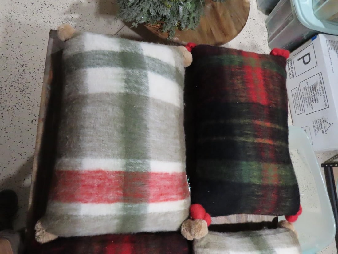 (6) Plaid Throw Pillows - 4
