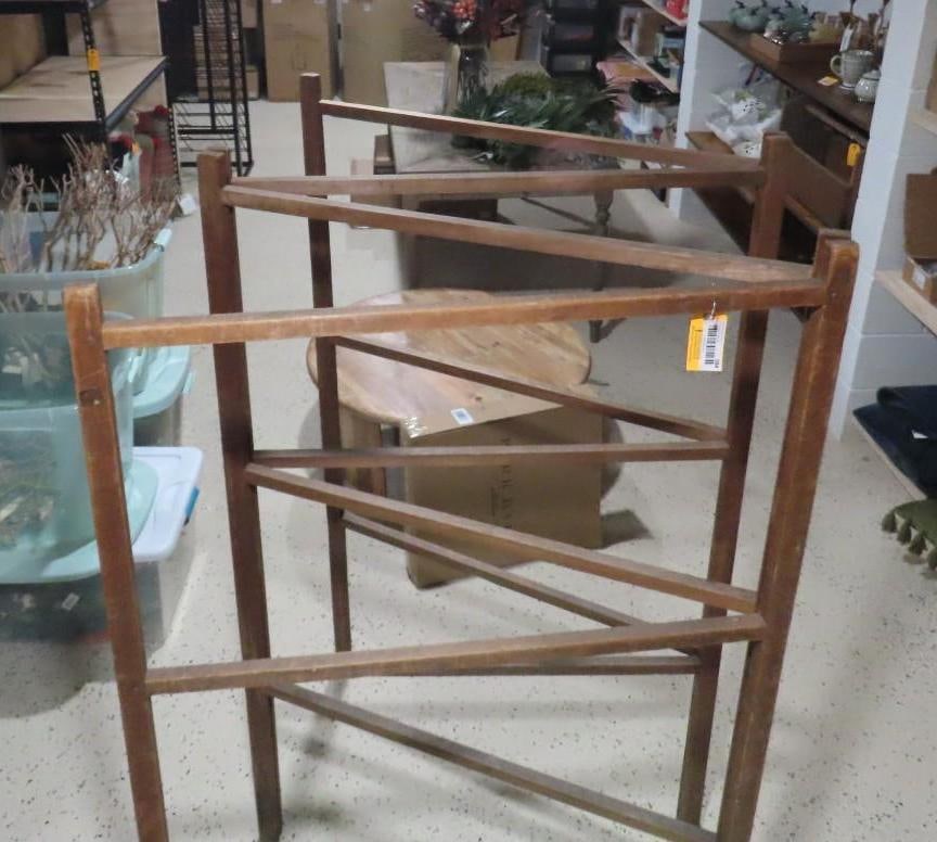 Vintage Folding Wood Quilt Rack - 2