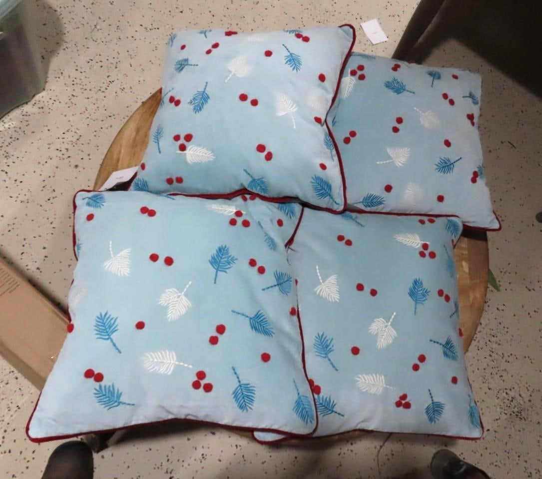 (4) Down Throw Pillows: 18" x 18"