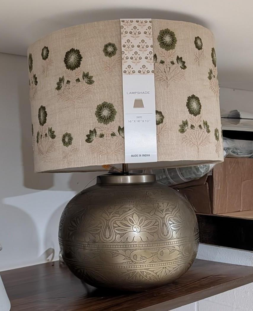 Etched Metal Table Lamp - 2