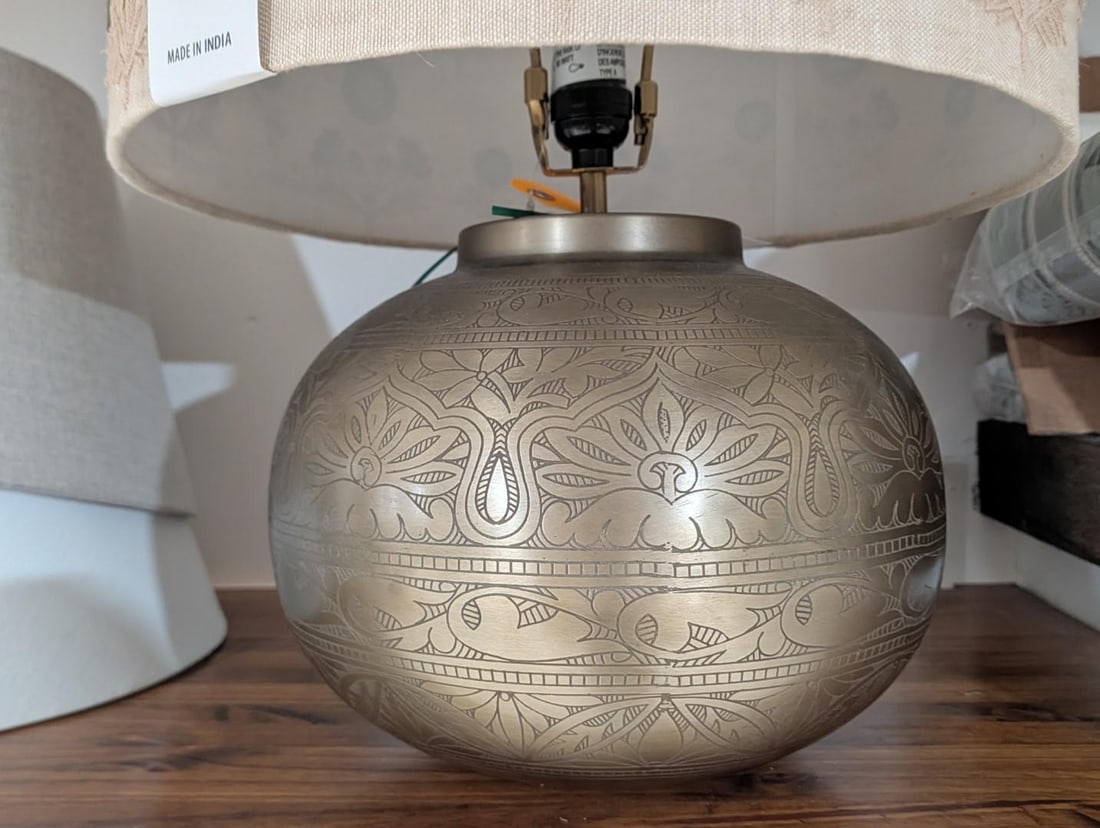 Etched Metal Table Lamp - 5