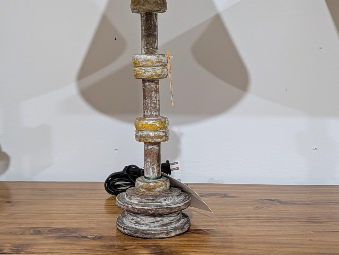 Wood Spool Table Lamp - 6