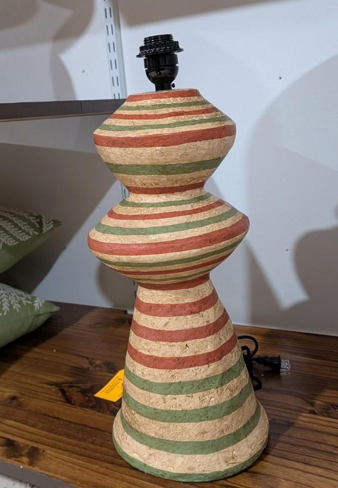 Painted Paper Mache Table Lamp - 3