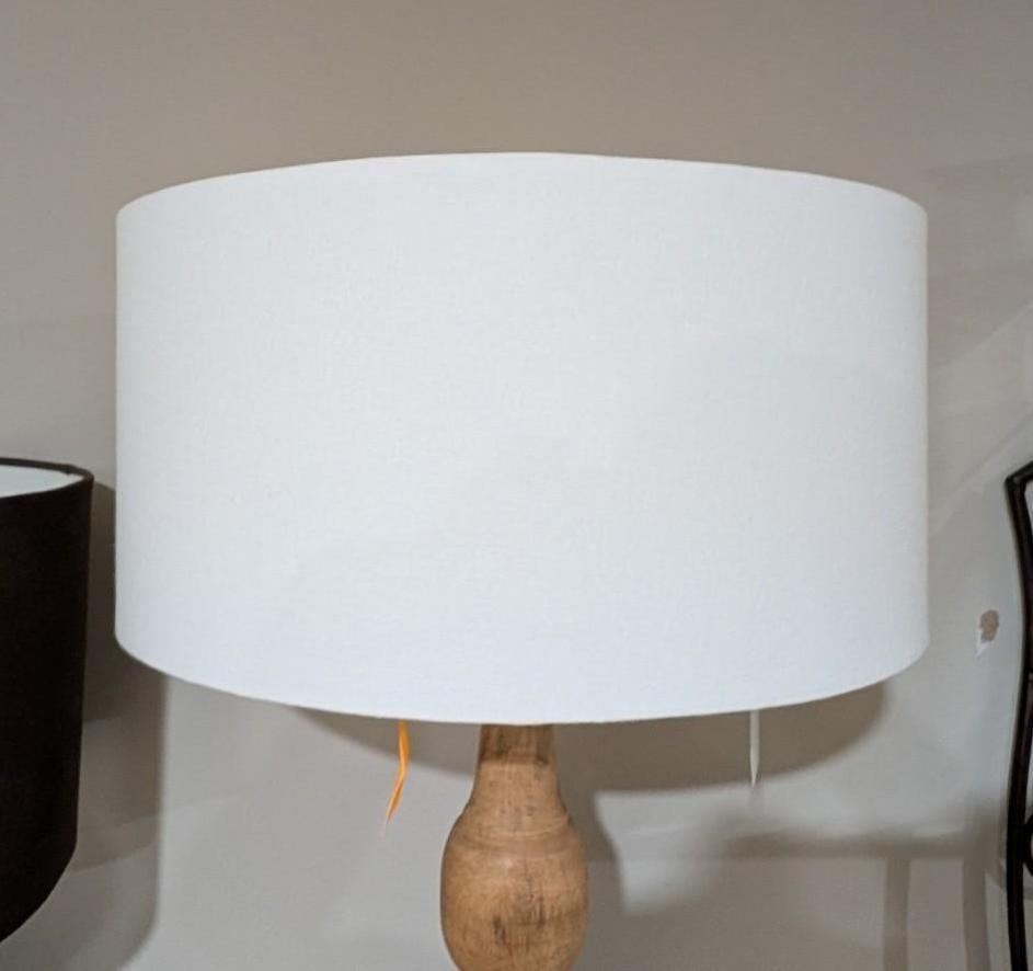 Turned Wood Table Lamp w/ Shade - 4