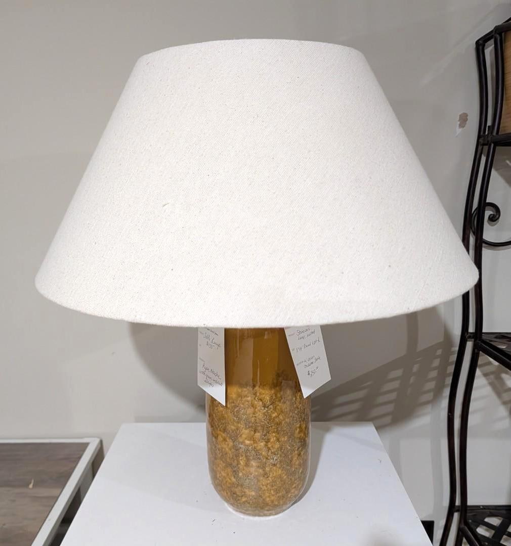 Glazed Stoneware Table Lamp w/ Shade (1 of 5)