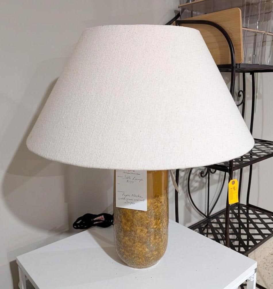 Glazed Stoneware Table Lamp w/ Shade - 2