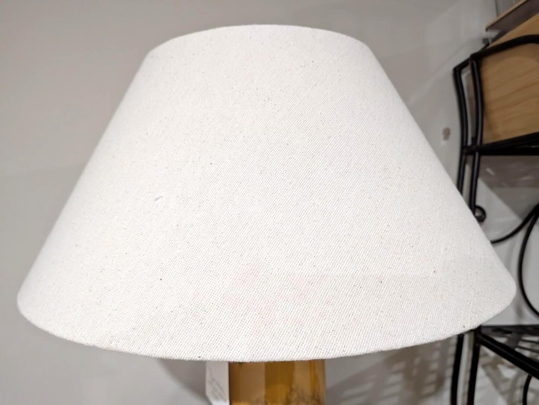 Glazed Stoneware Table Lamp w/ Shade - 4