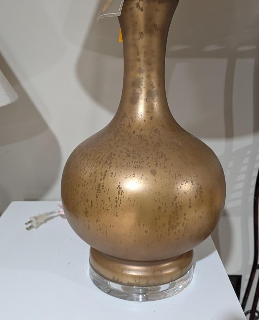 Gilt Glass Table Lamp w/ Shade - 5