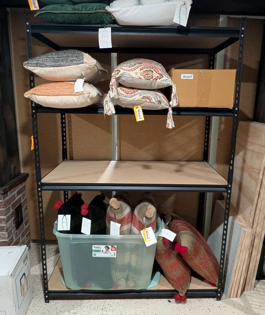 4-Tier Metal Shelf: 24" x 48" x 72", with (9) pieces of 3/4" plywood