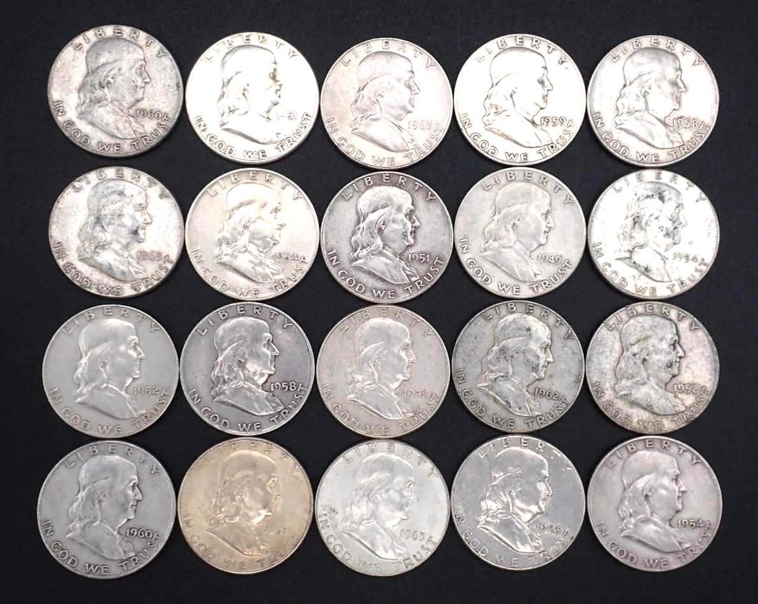 (20) U.S. Franklin Half Dollars: (20) U.S. Franklin Half Dollars -