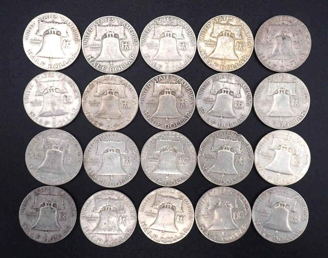 (20) U.S. Franklin Half Dollars - 2