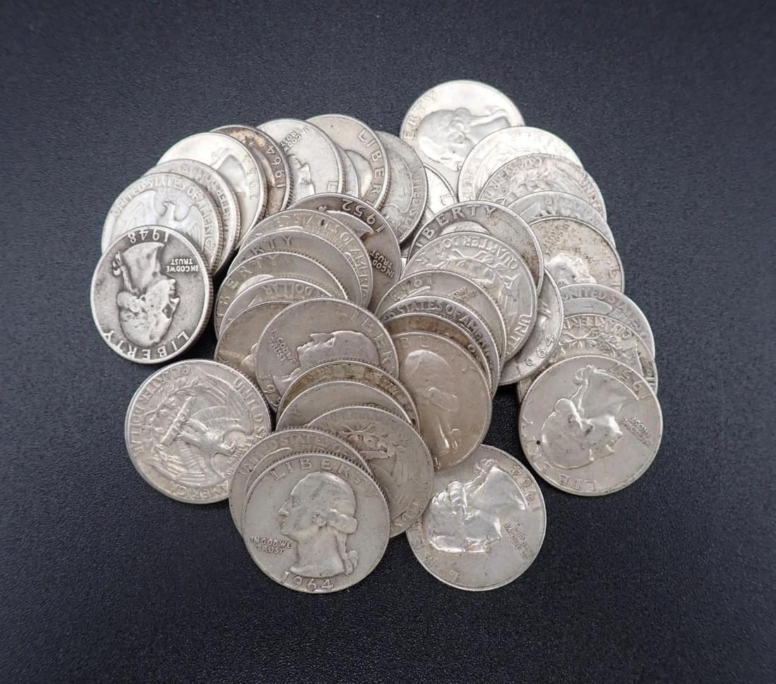 (40) Silver U.S. Washington Quarters (1 of 2)