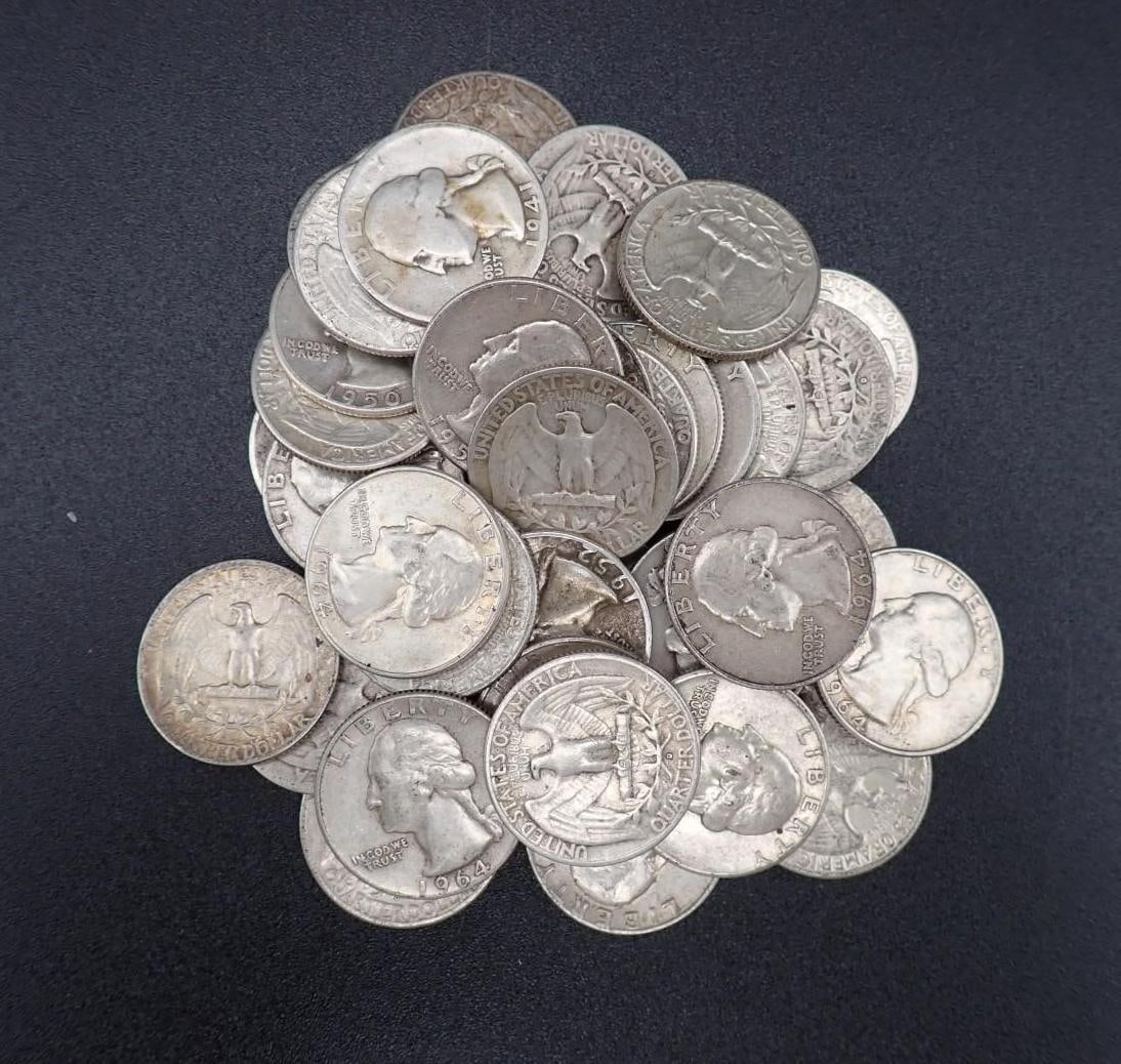 (40) Silver U.S. Washington Quarters - 2