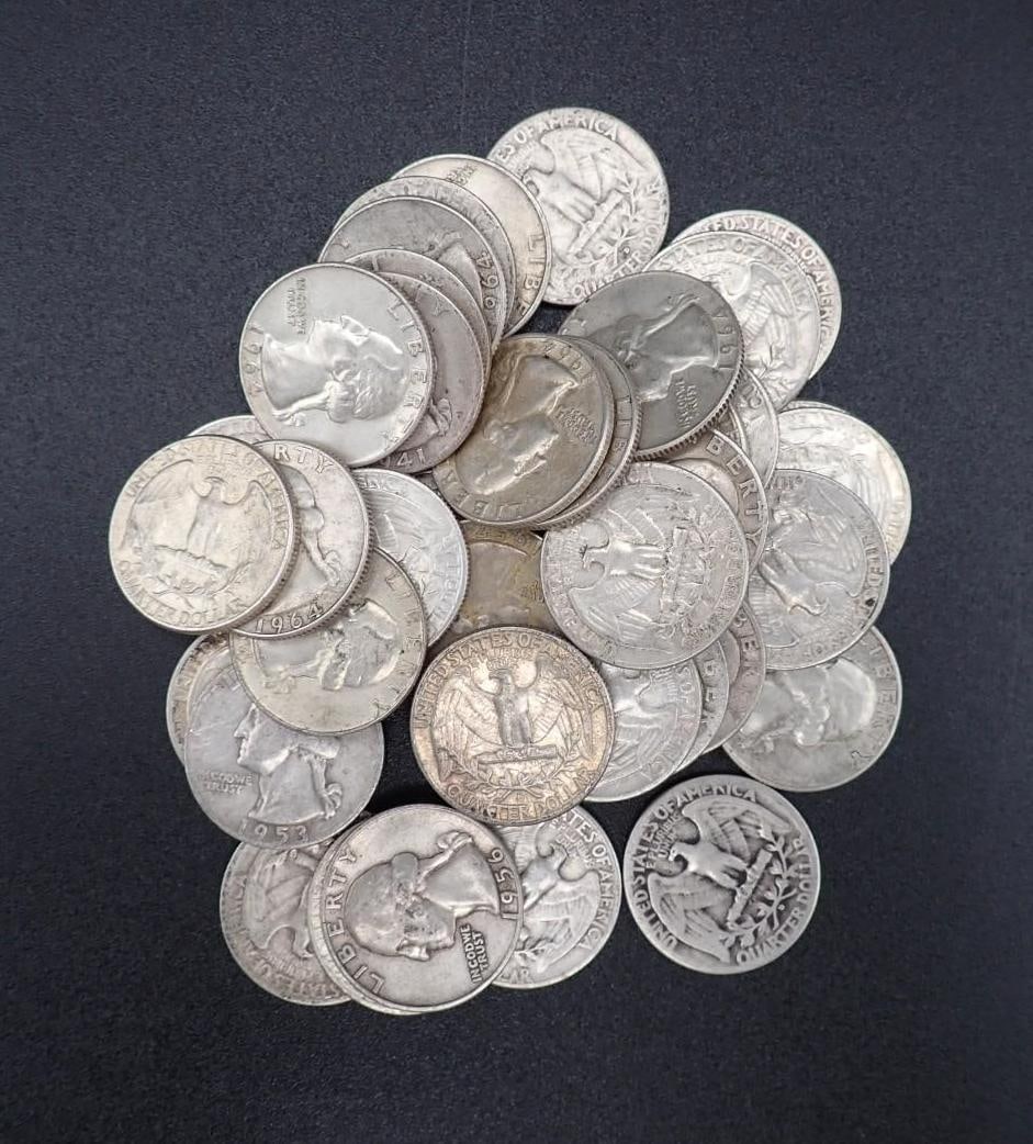 (40) Silver U.S. Washington Quarters (1 of 2)