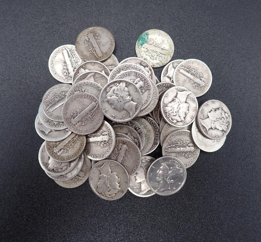 (50) U.S. Mercury Dimes: (50) U.S. Mercury Dimes -